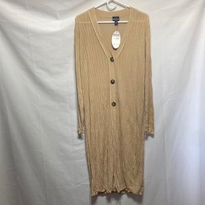 Scoop Long Sleeve Button Front Cardigan